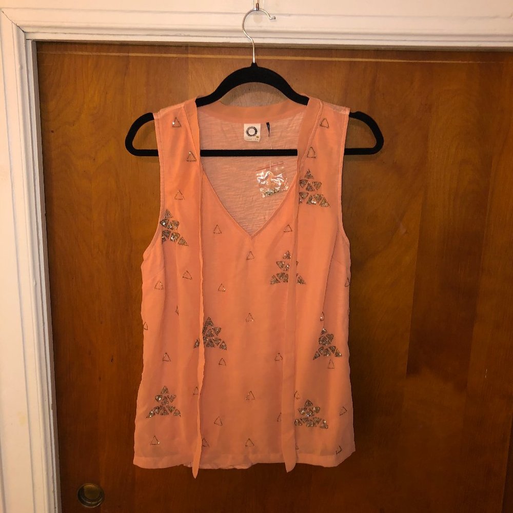 Akemi & Kin Peach Anthropologie Sleeveless Blouse